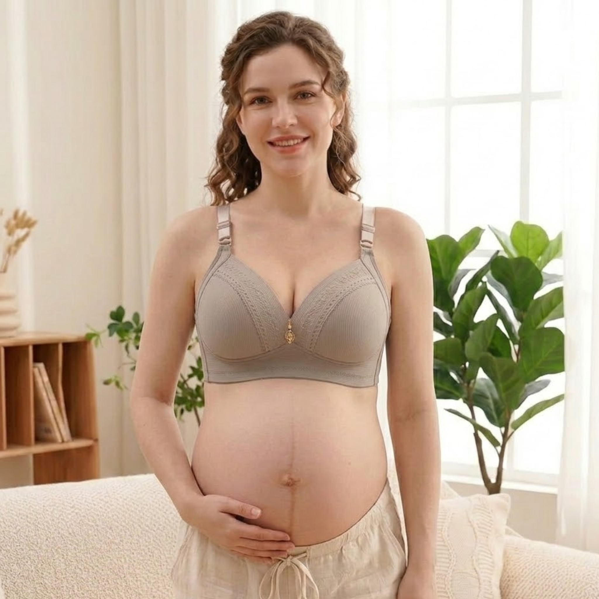 Aphrodite - Wireless Nursing Bra with Breathable Full Cup Support for Maternity & Leisure