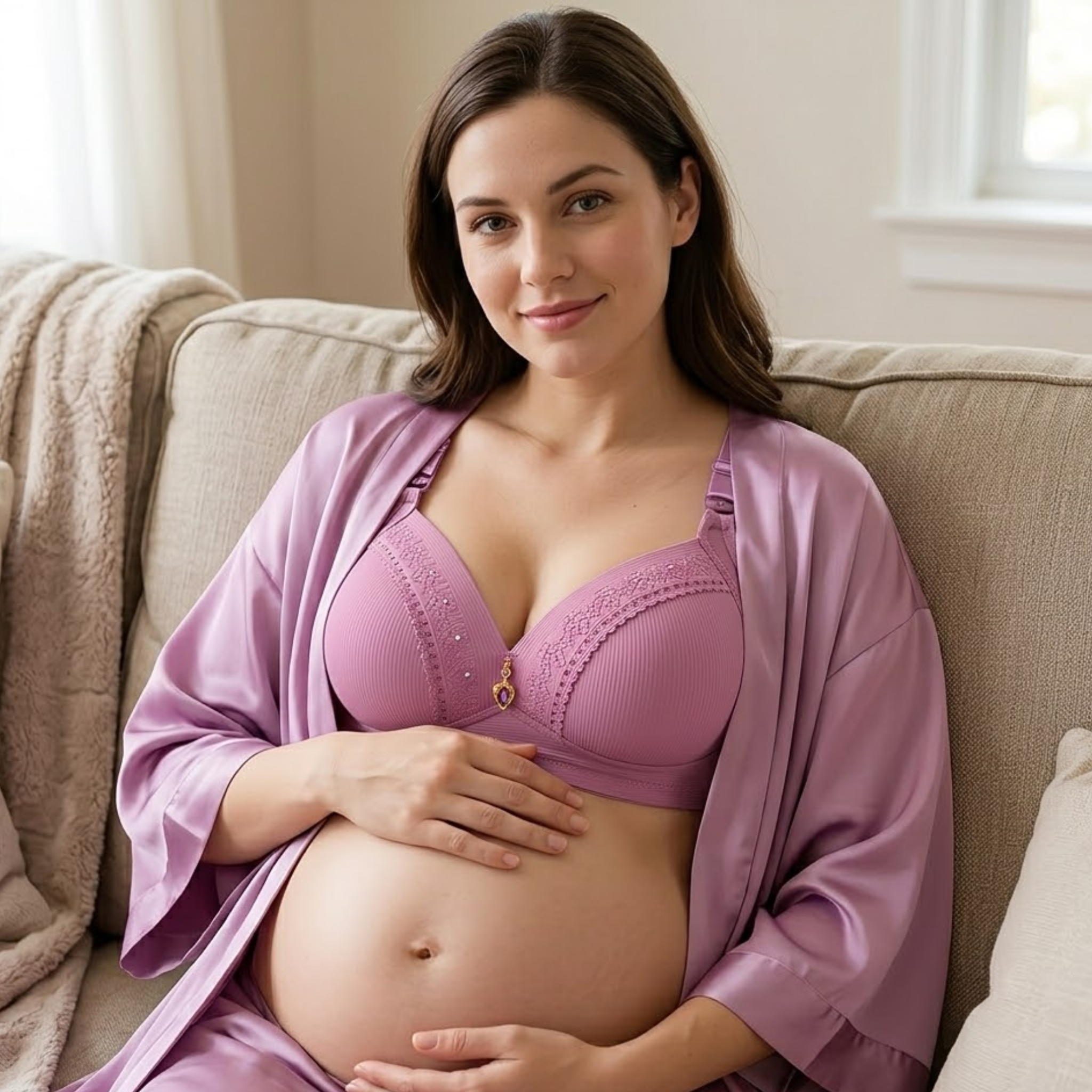 Aphrodite - Wireless Nursing Bra with Breathable Full Cup Support for Maternity & Leisure