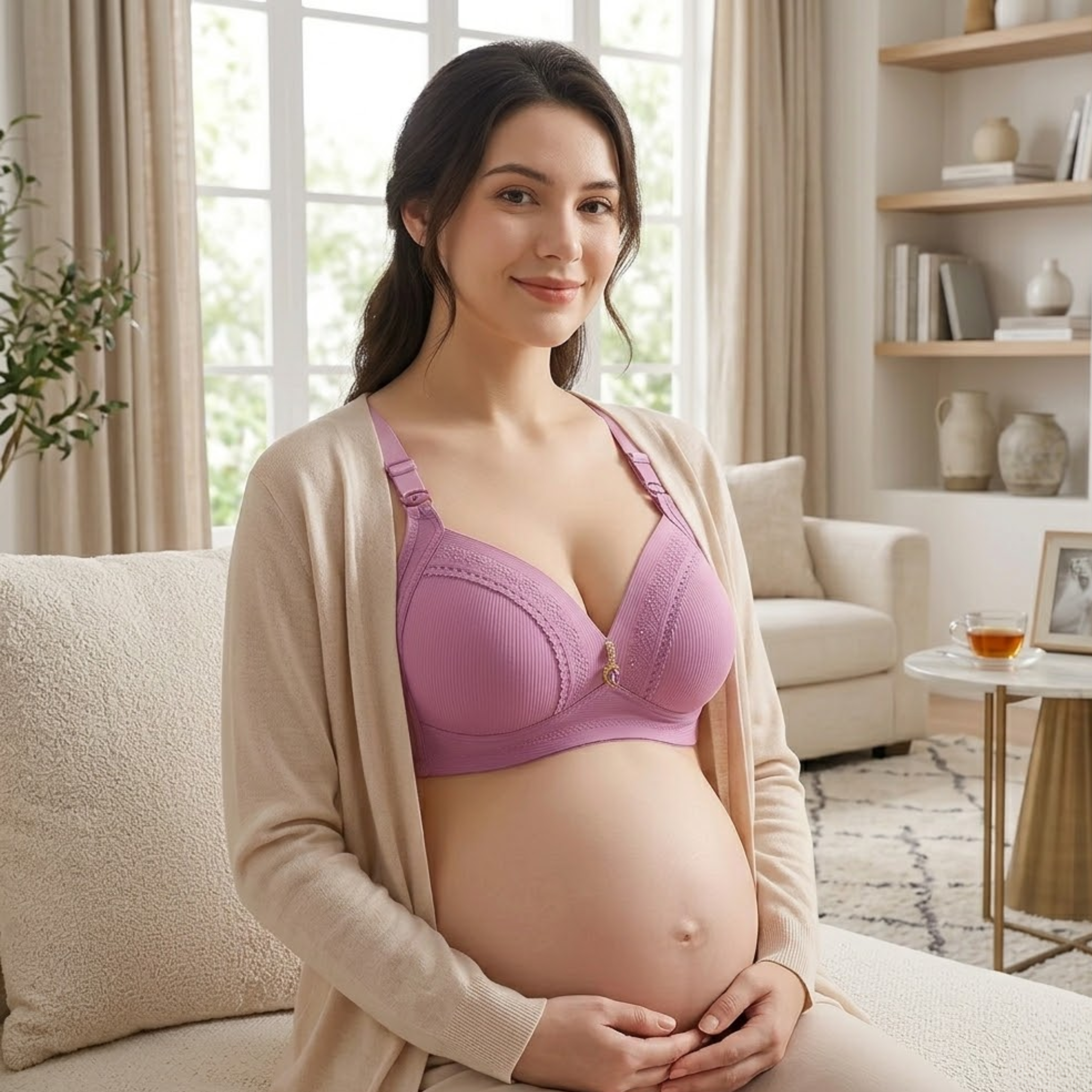 Aphrodite - Wireless Nursing Bra with Breathable Full Cup Support for Maternity & Leisure