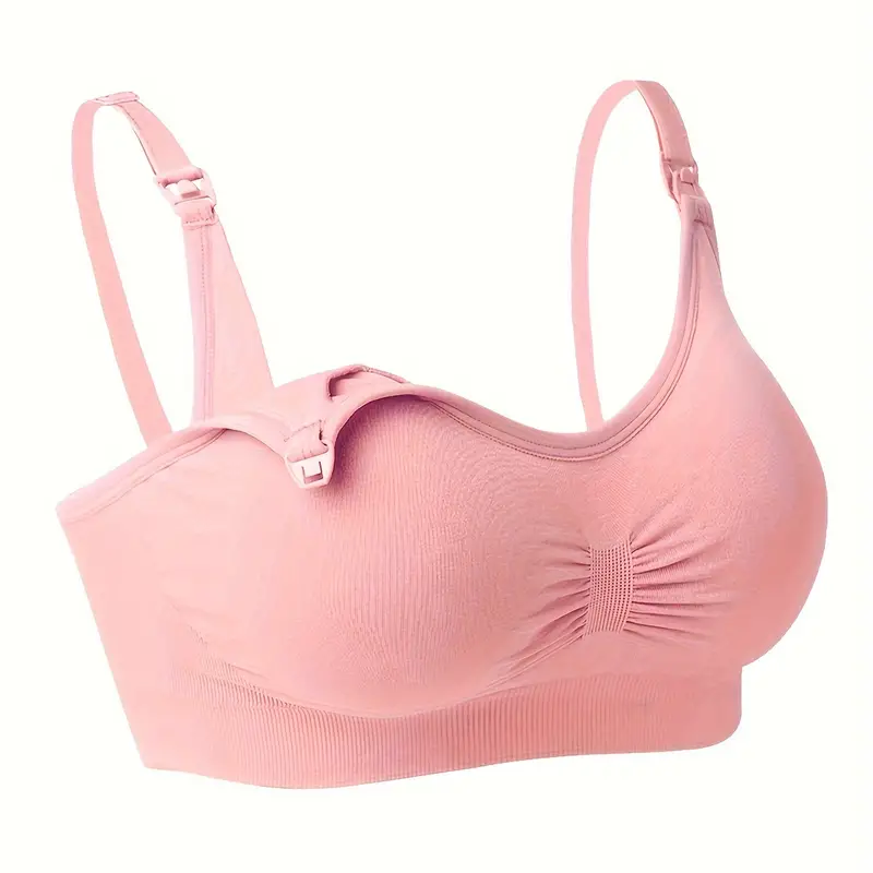 Pink plus size nursing bra opened clasp