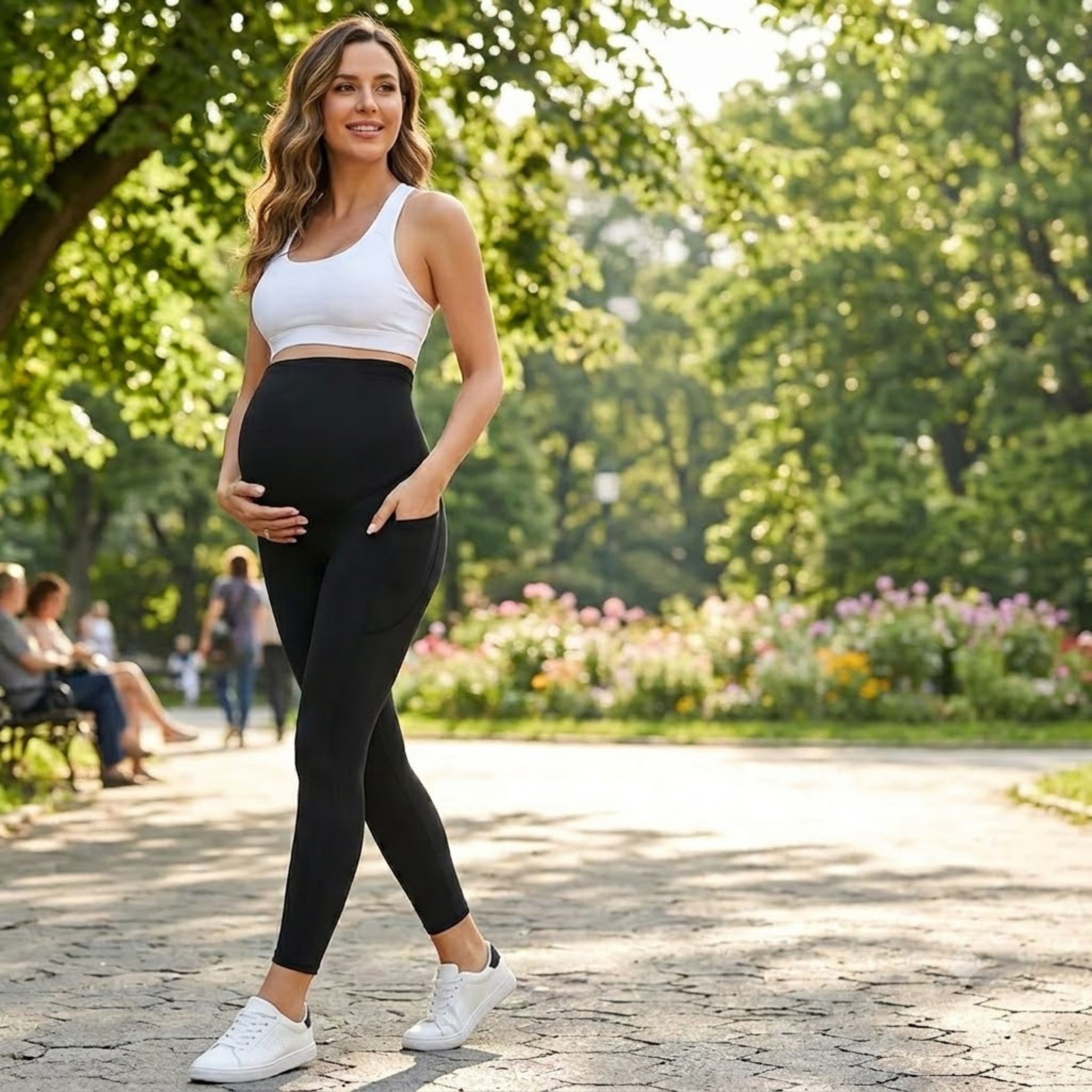 Artemis - 3-Pack Maternity Workout Leggings – Adjustable Over-Belly Support & Pockets
