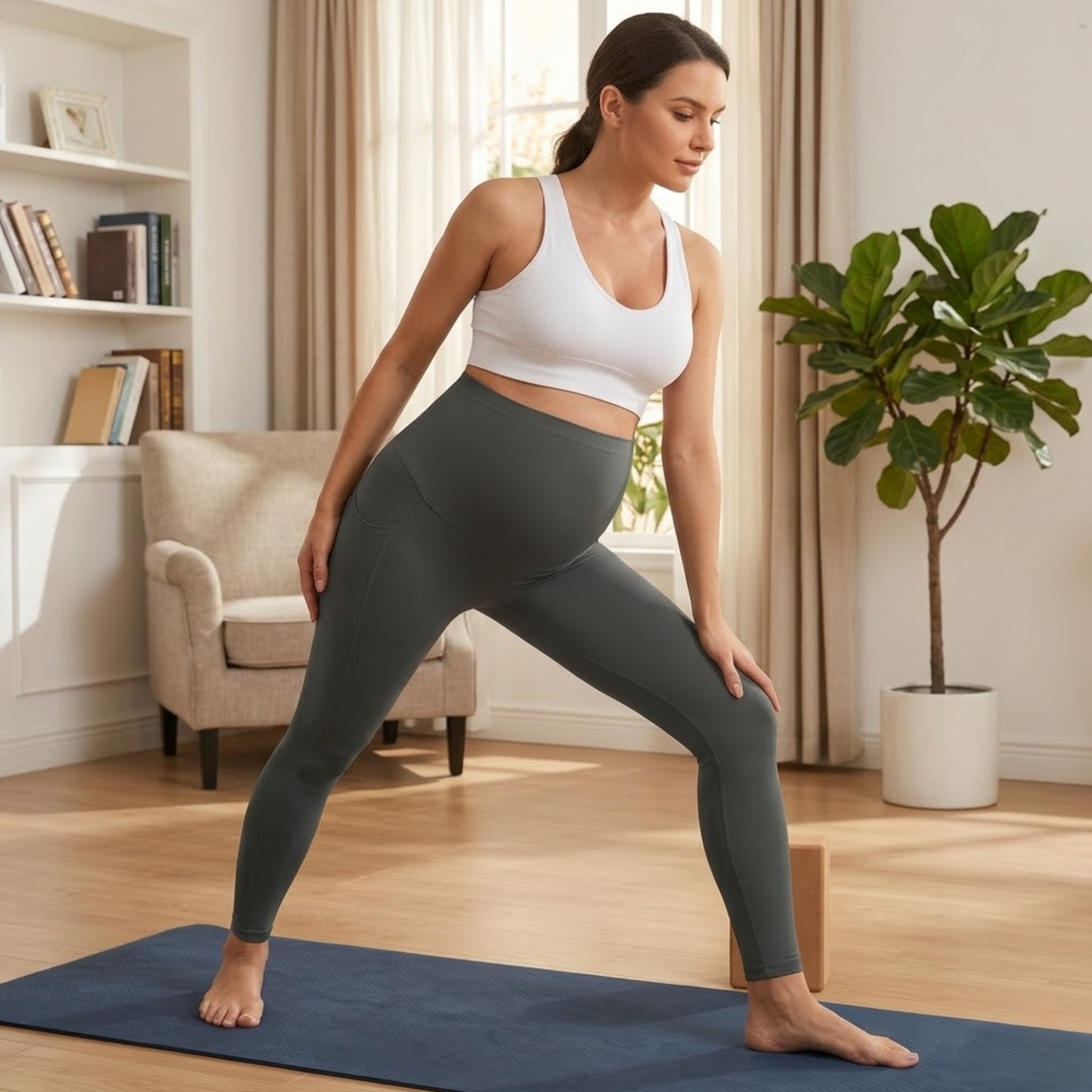 Artemis - 3-Pack Maternity Workout Leggings – Adjustable Over-Belly Support & Pockets